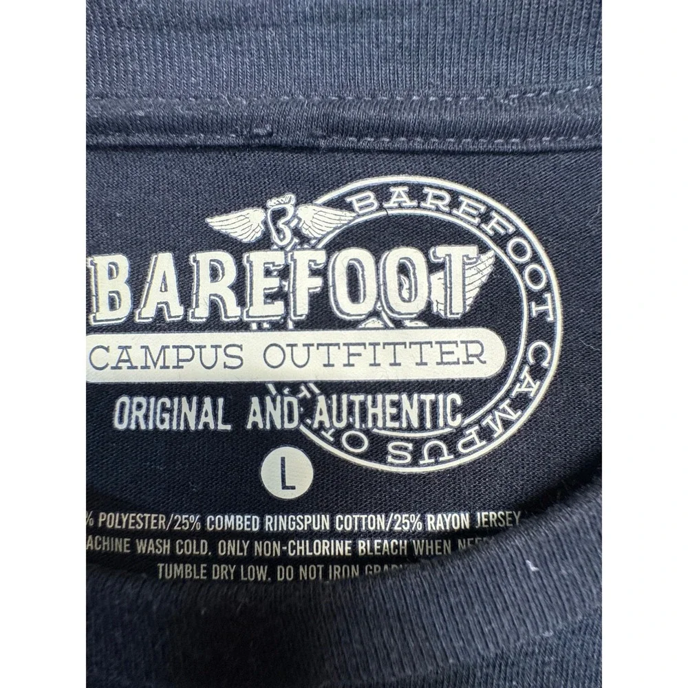 Barefoot T Shirt‎ Mens Large Black Texas State Bobcats Graphic Tee Short Sleeve
